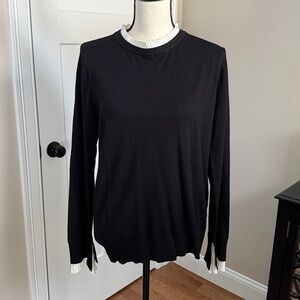 Milano Women's Crew Neck Sweater - Black and White